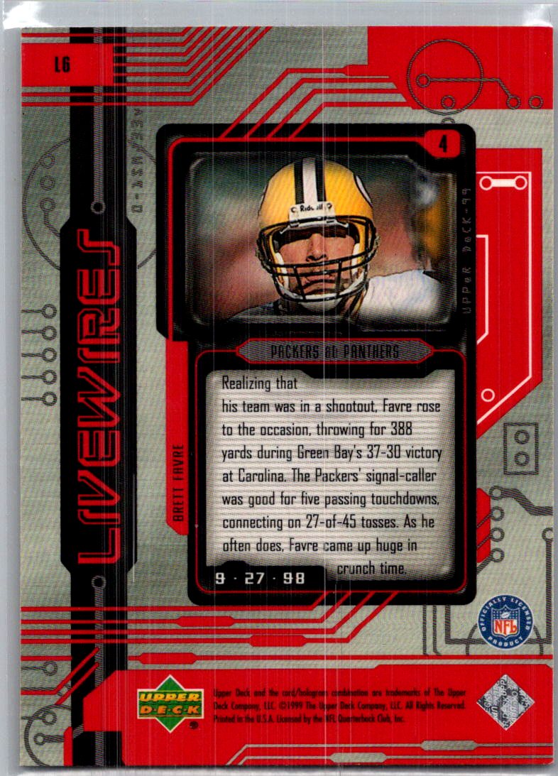 1999 Upper Deck Livewires Brett Favre #L6