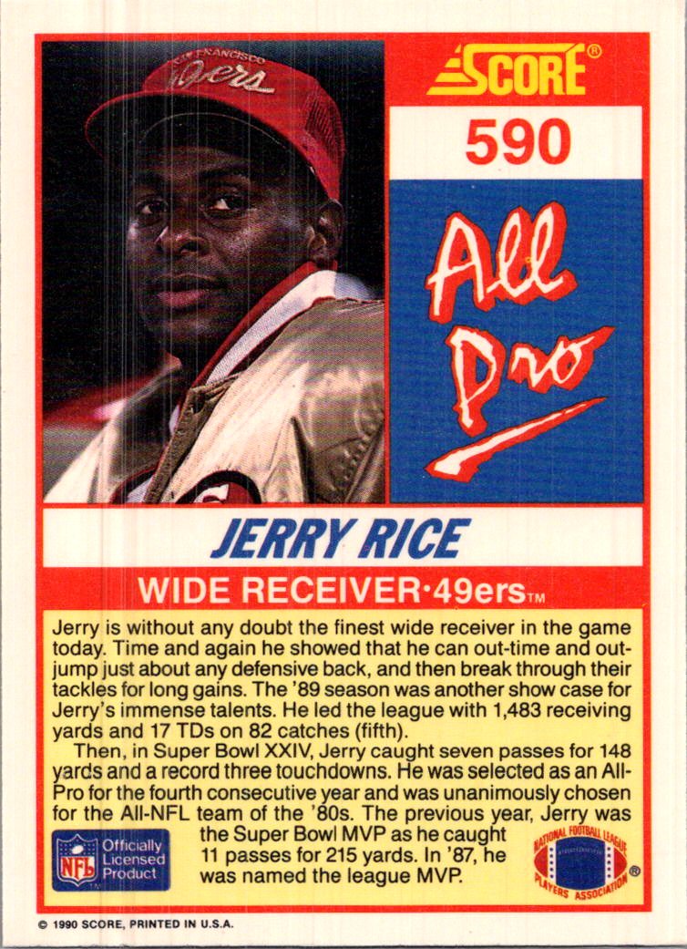 1990 Score Jerry Rice #590