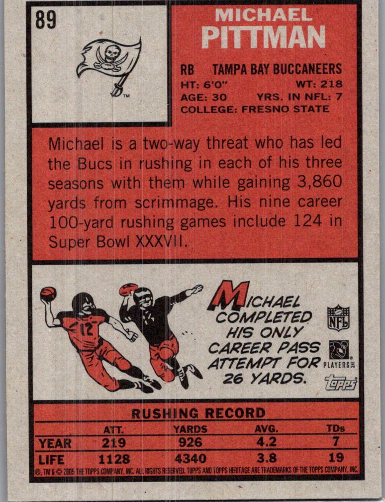 2005 Topps Heritage Michael Pittman #89