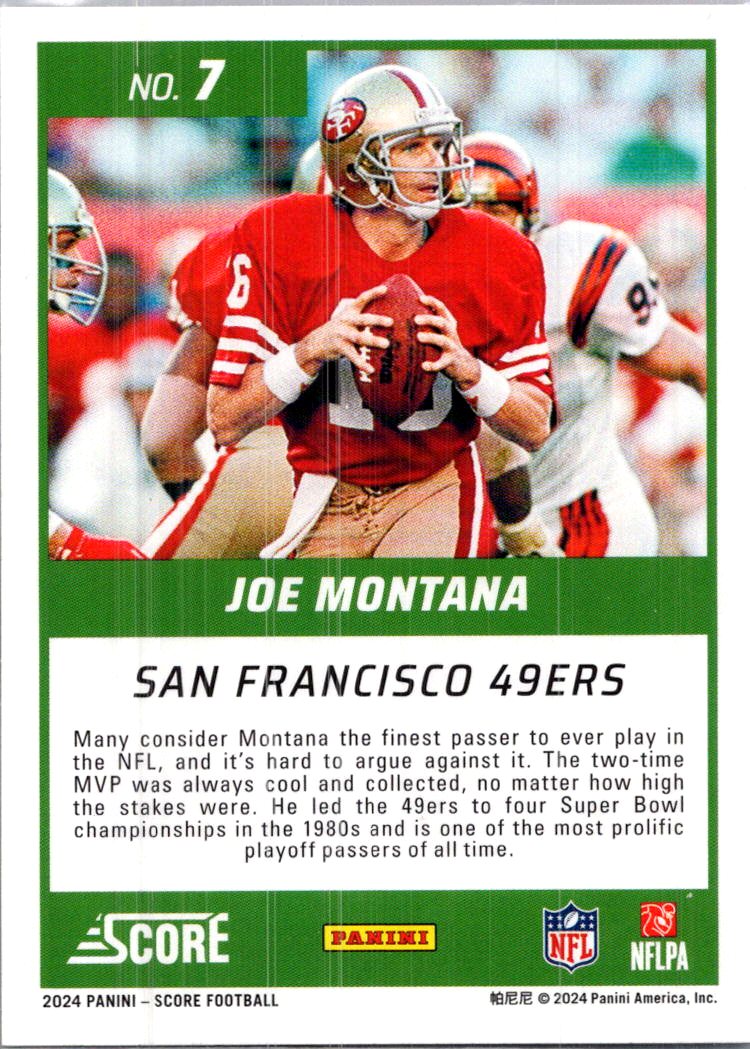 2024 Score Football Joe Montana #7