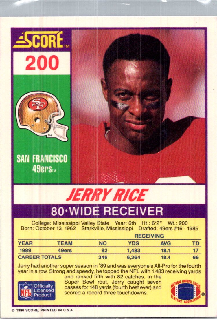 1990 Score Jerry Rice #200