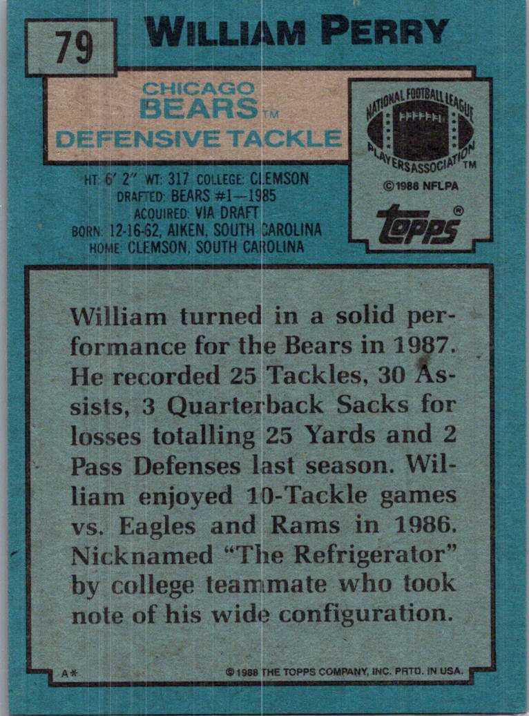 1988 Topps William Perry #79