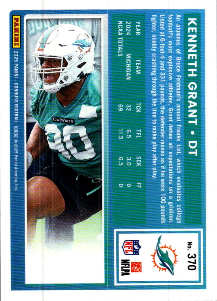 2025 Donruss Kenneth Grant #370 Press Proof Purple