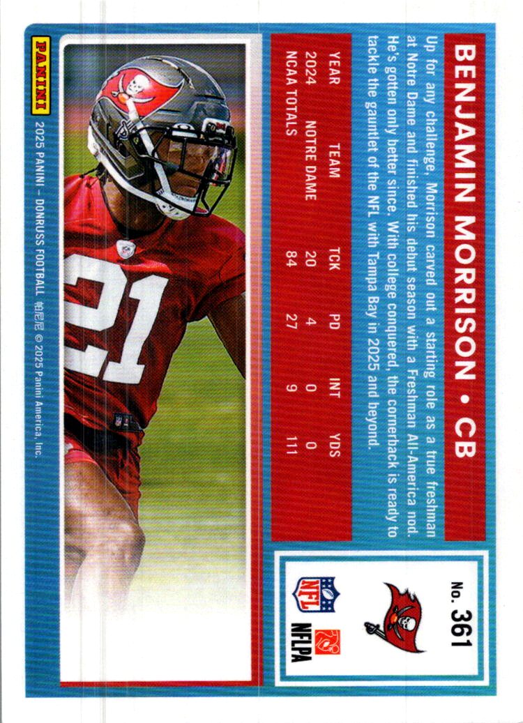 2025 Donruss Benjamin Morrison #361 Press Proof Purple
