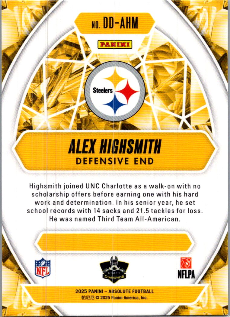 2025 Panini Absolute Football Draft Diamonds Alex Highsmith #DD-AHM