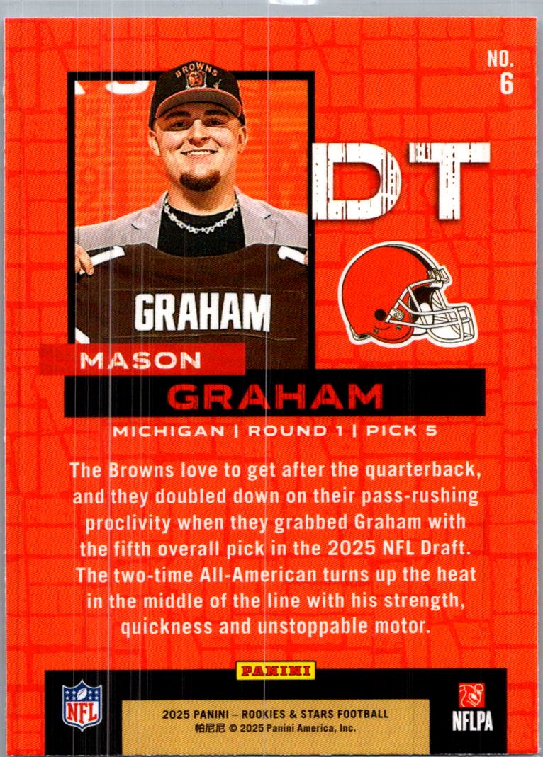2025 Panini Rookies & Stars Draft Class Mason Graham #6 RC