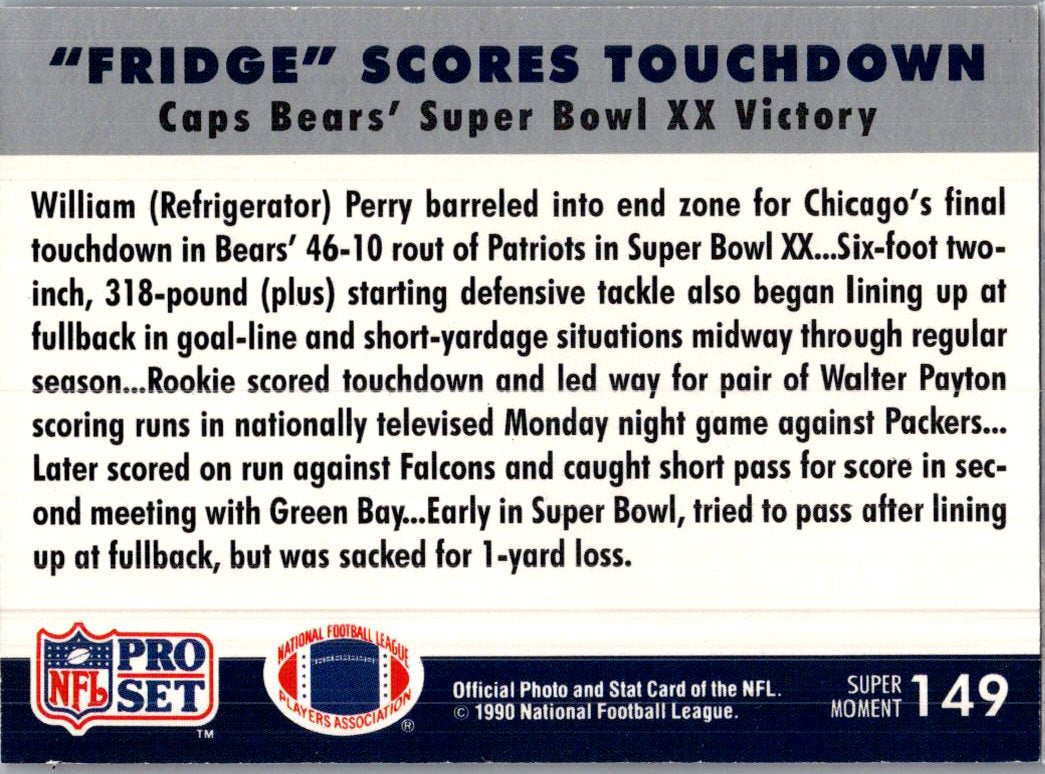 1990 Pro Set William Perry Walter Payton #149