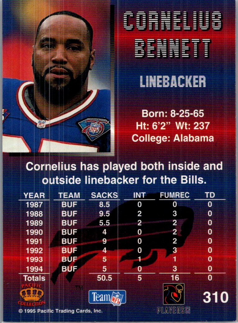 1995 Pacific Collection Cornelius Bennett #310