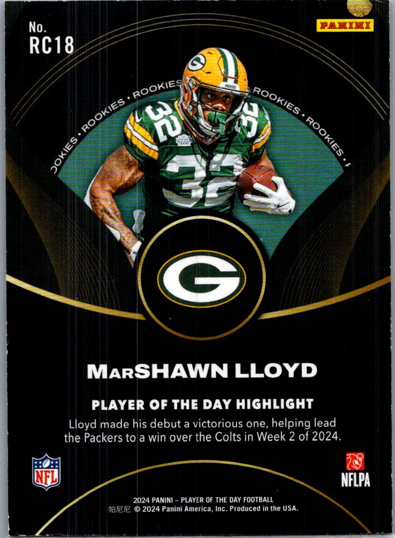2024 Panini Player of the Day MarShawn Lloyd #RC18 RC