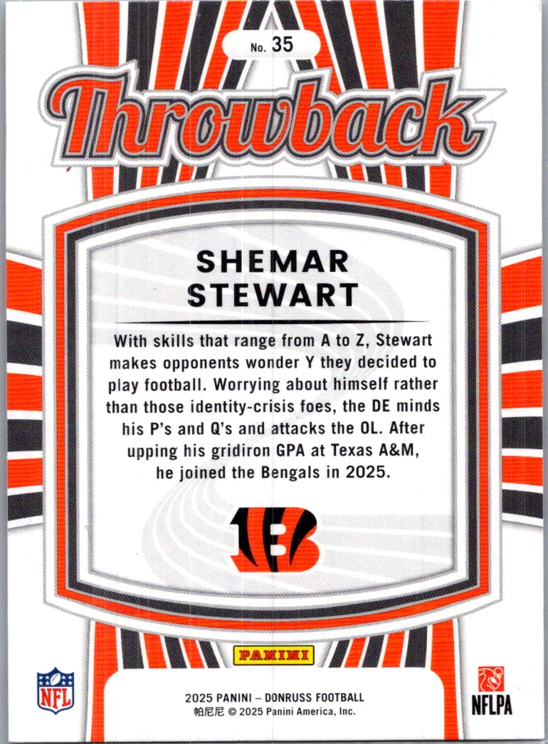 2025 Panini Donruss Football Throwback Shemar Stewart #35