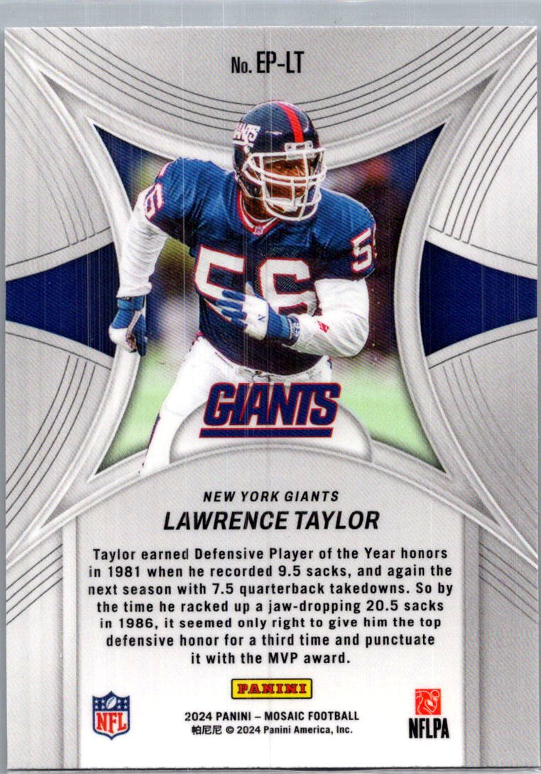 2024 Panini Mosaic Epic Performers Lawrence Taylor #EP-LT