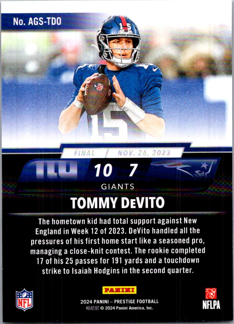 2024 Panini Prestige Any Given Sunday Tommy DeVito #AGS-TDO