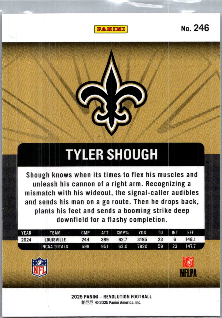 2025 Panini Revolution Football Tyler Shough #246 RC