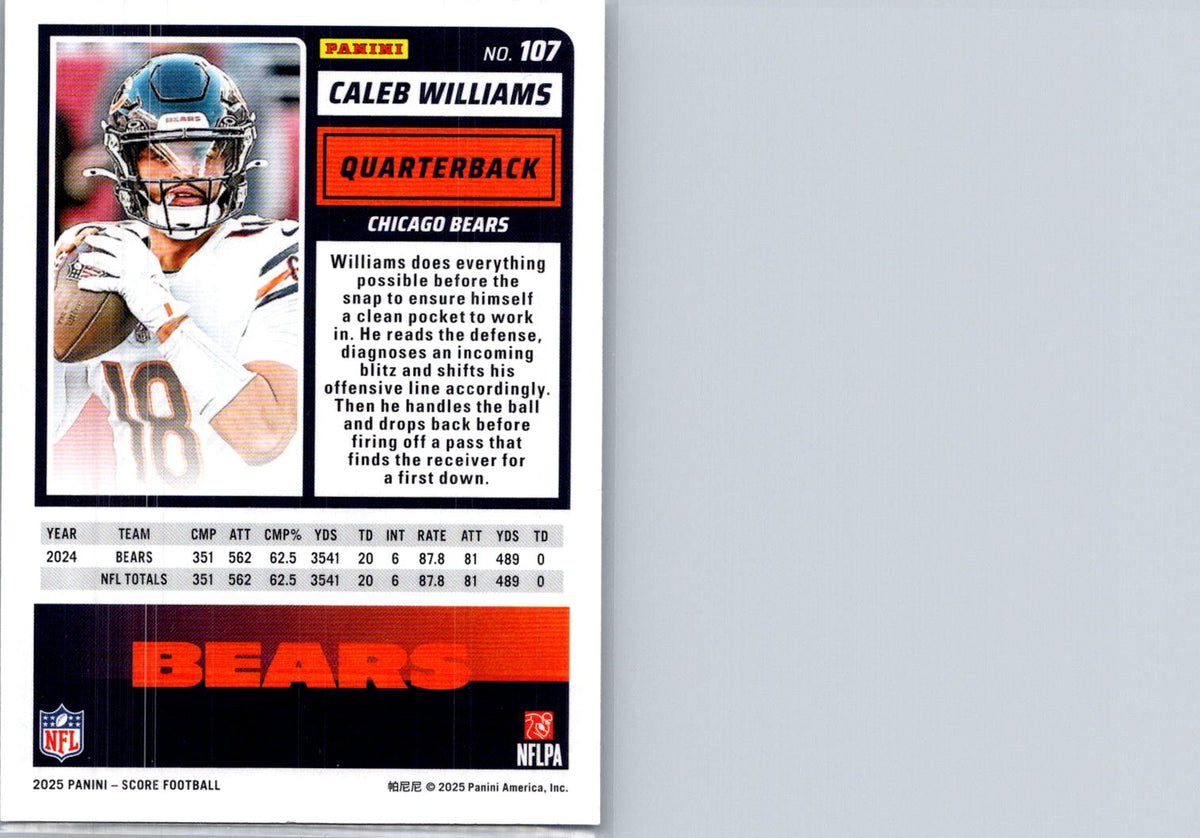 2025 Panini Score Caleb Williams #107