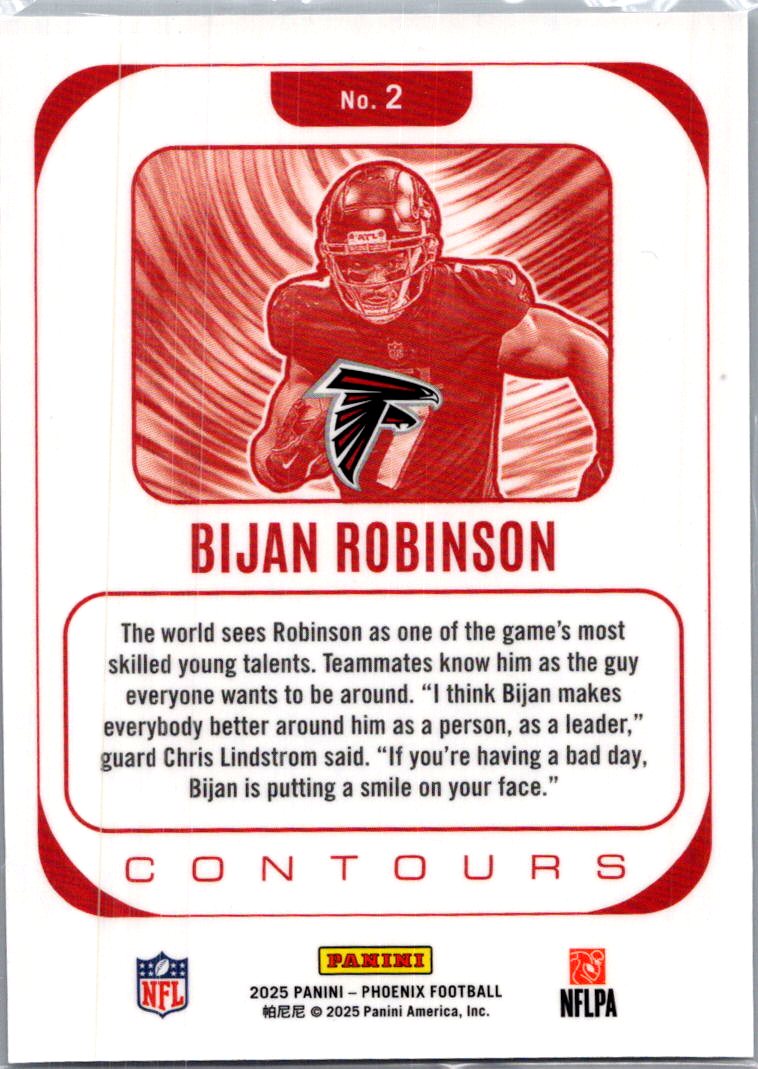 2025 Panini Phoenix Contours Bijan Robinson #2 Silver