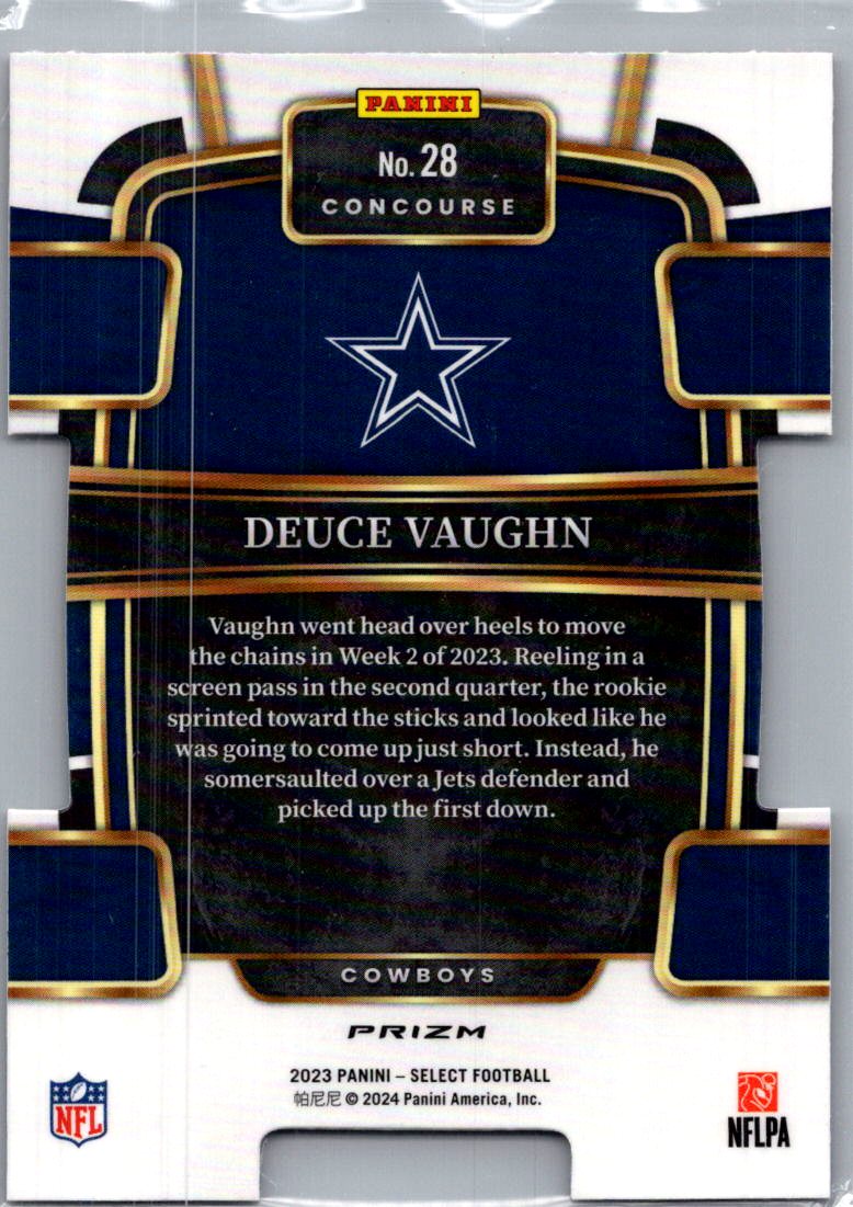 2024 Panini Select Deuce Vaughn #28 Red White Blue Prizm Die Cut RC
