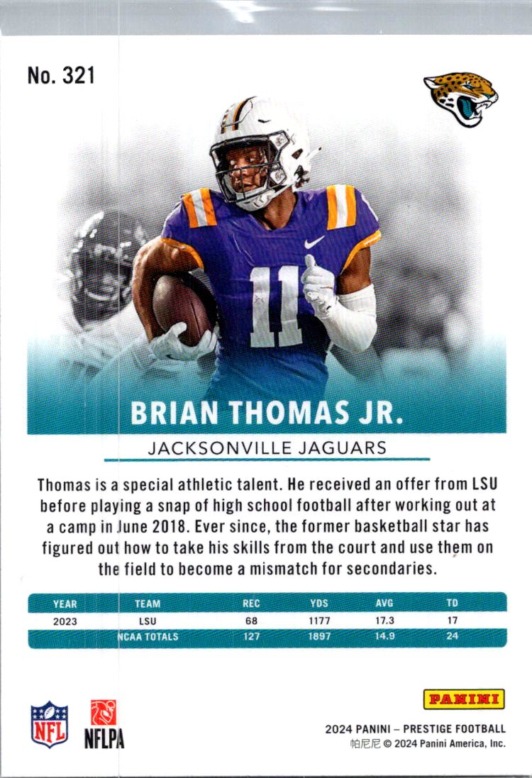 2024 Panini Prestige Brian Thomas Jr. #321 RC