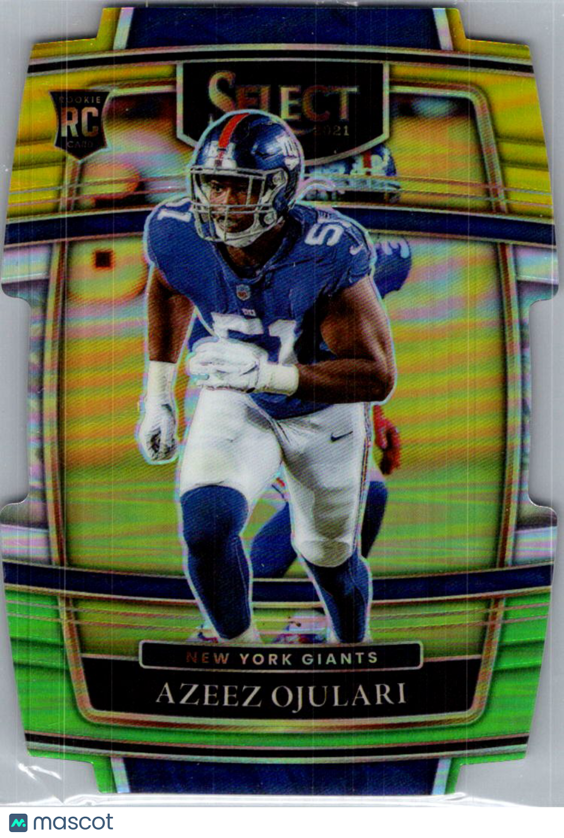 2022 Panini Select Football Azeez Ojulari #91 Lime Green Prizm RC