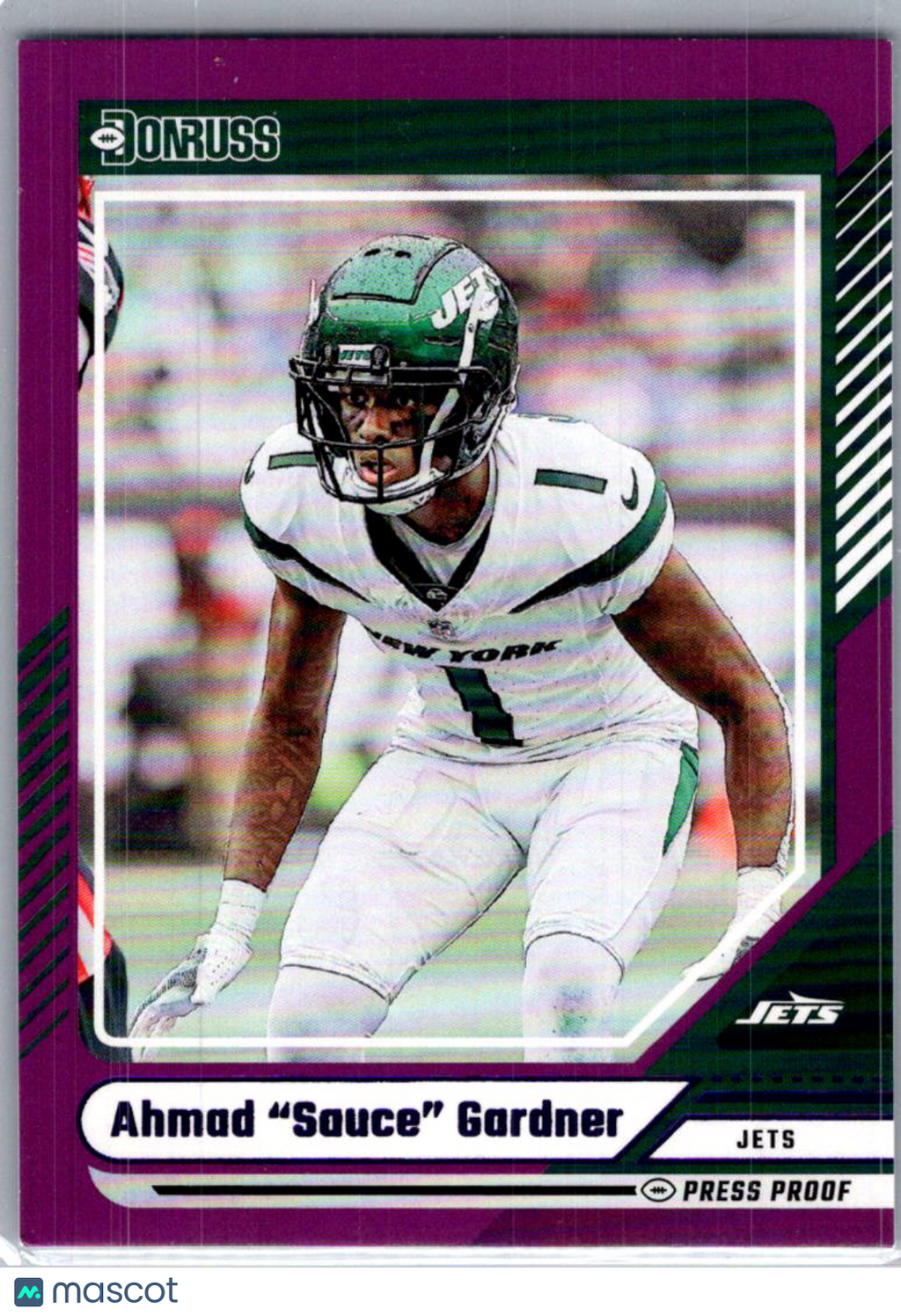 2024 Donruss Ahmad "Sauce" Gardner #42 Purple Press Proof