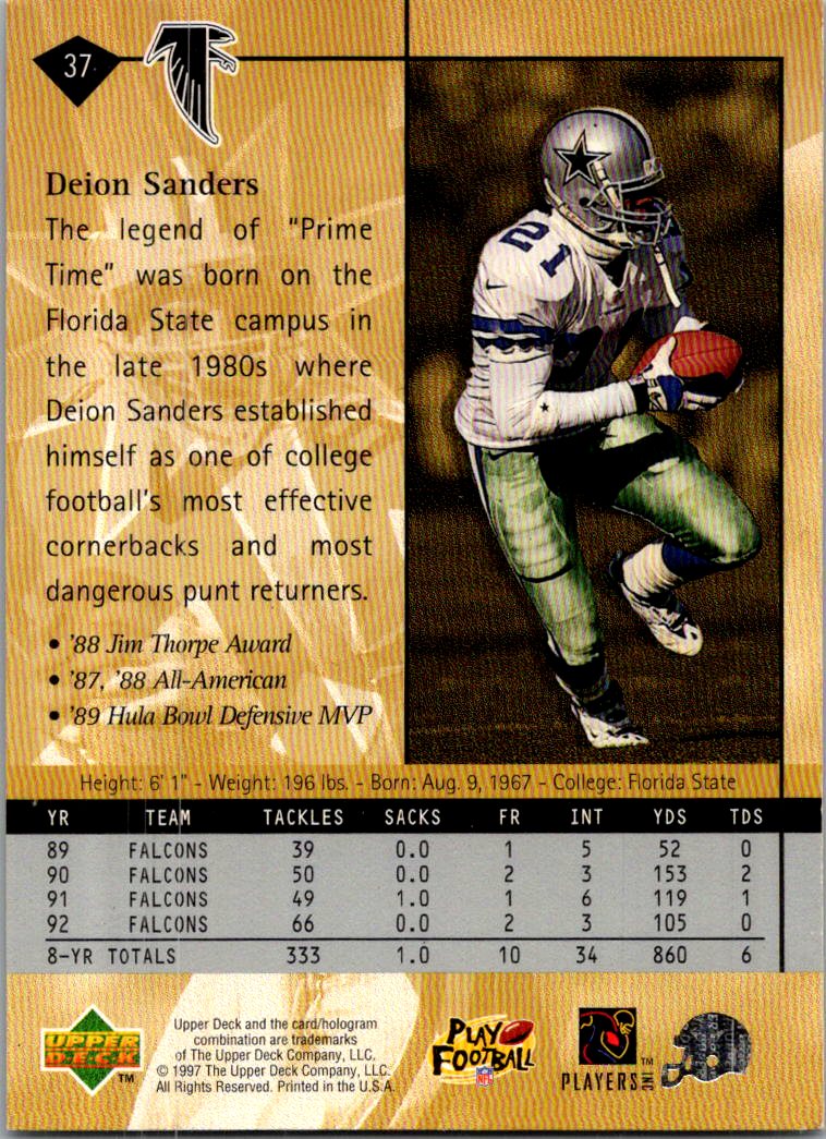 1967 Upper Deck Deion Sanders #37