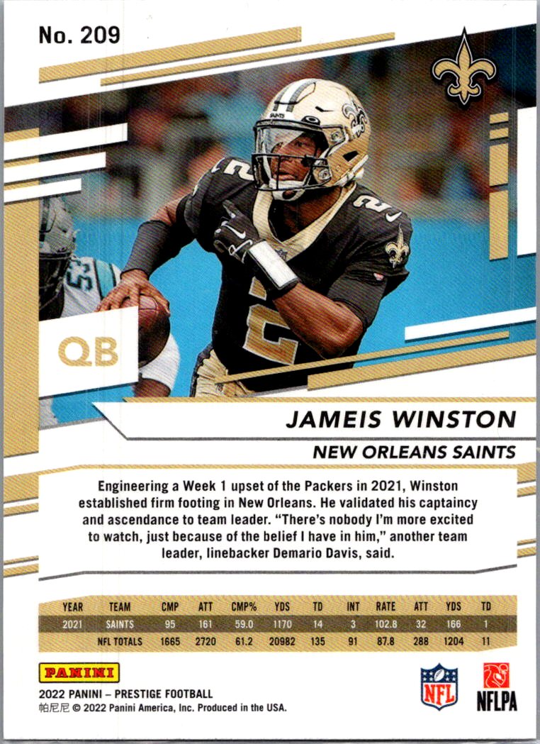 2022 Panini Prestige Jameis Winston #209 Xtra Points