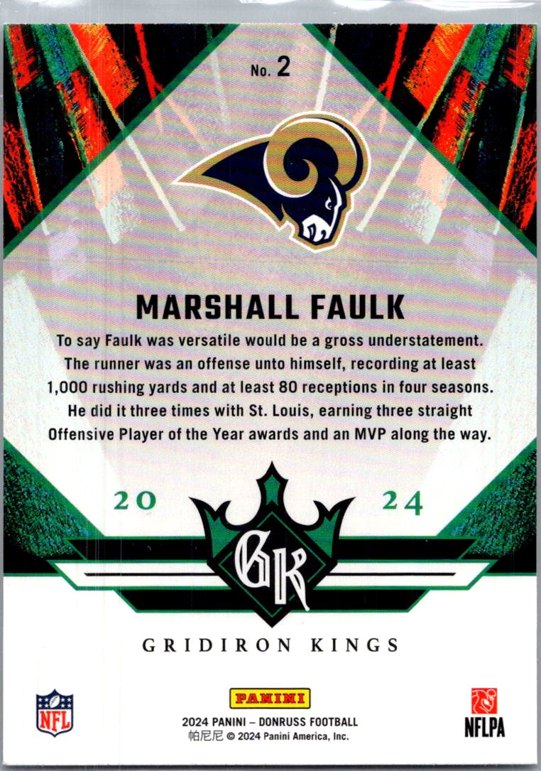 2024 Donruss Gridiron Kings Marshall Faulk #2