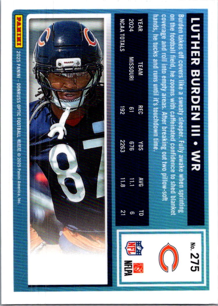 2025 Donruss Optic Football Luther Burden III #275