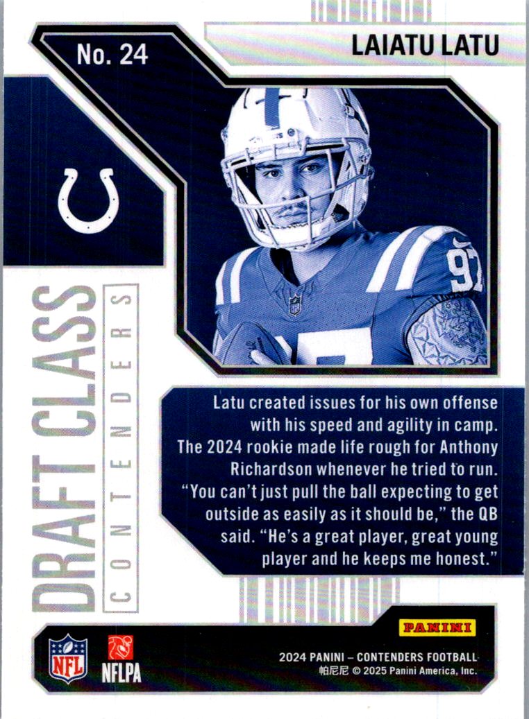2025 Panini Contenders Draft Class Laiatu Latu #24 RC