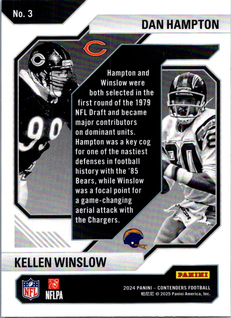 2025 Panini Contenders Historic Draft Class Dan Hampton Kellen Winslow #3