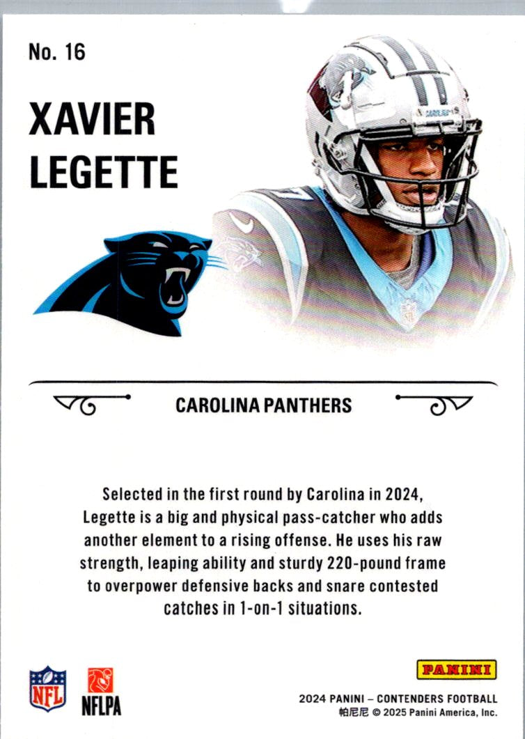 2025 Panini Contenders Football Rookie Stallions Xavier Legette #16
