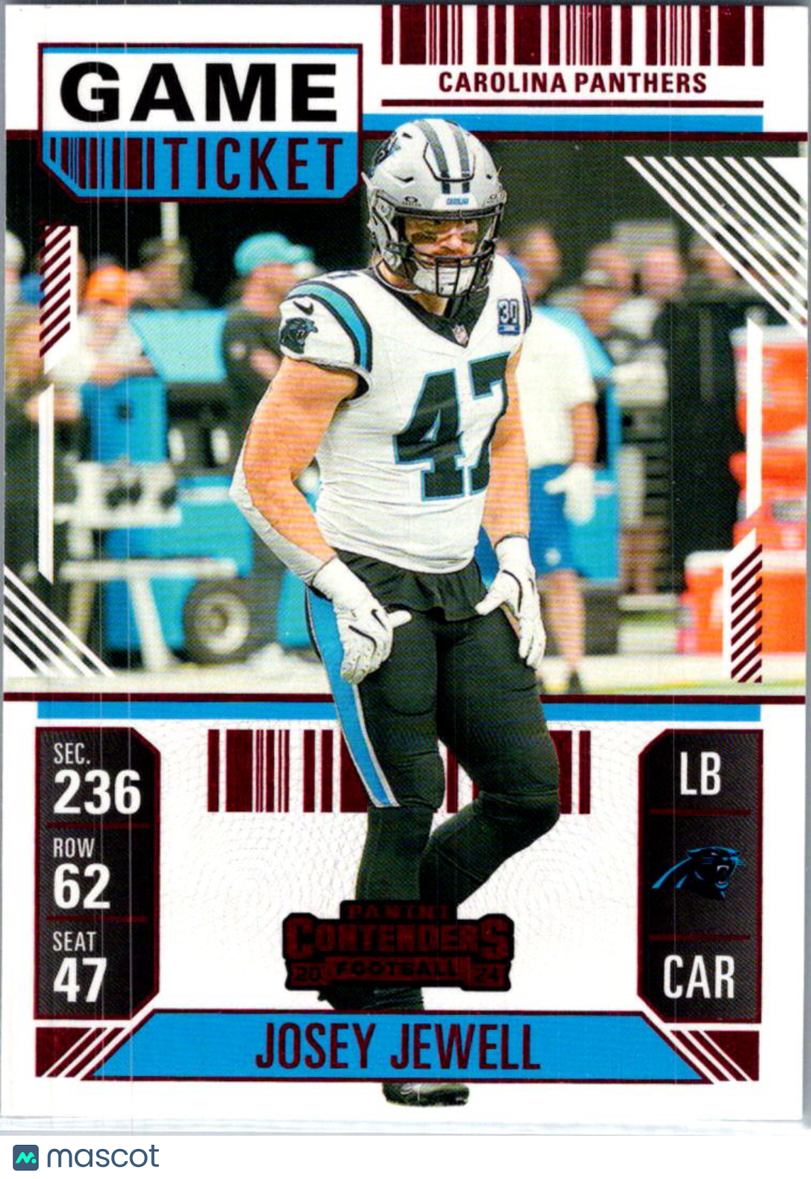 2025 Panini Contenders Josey Jewell #13 Game Ticket
