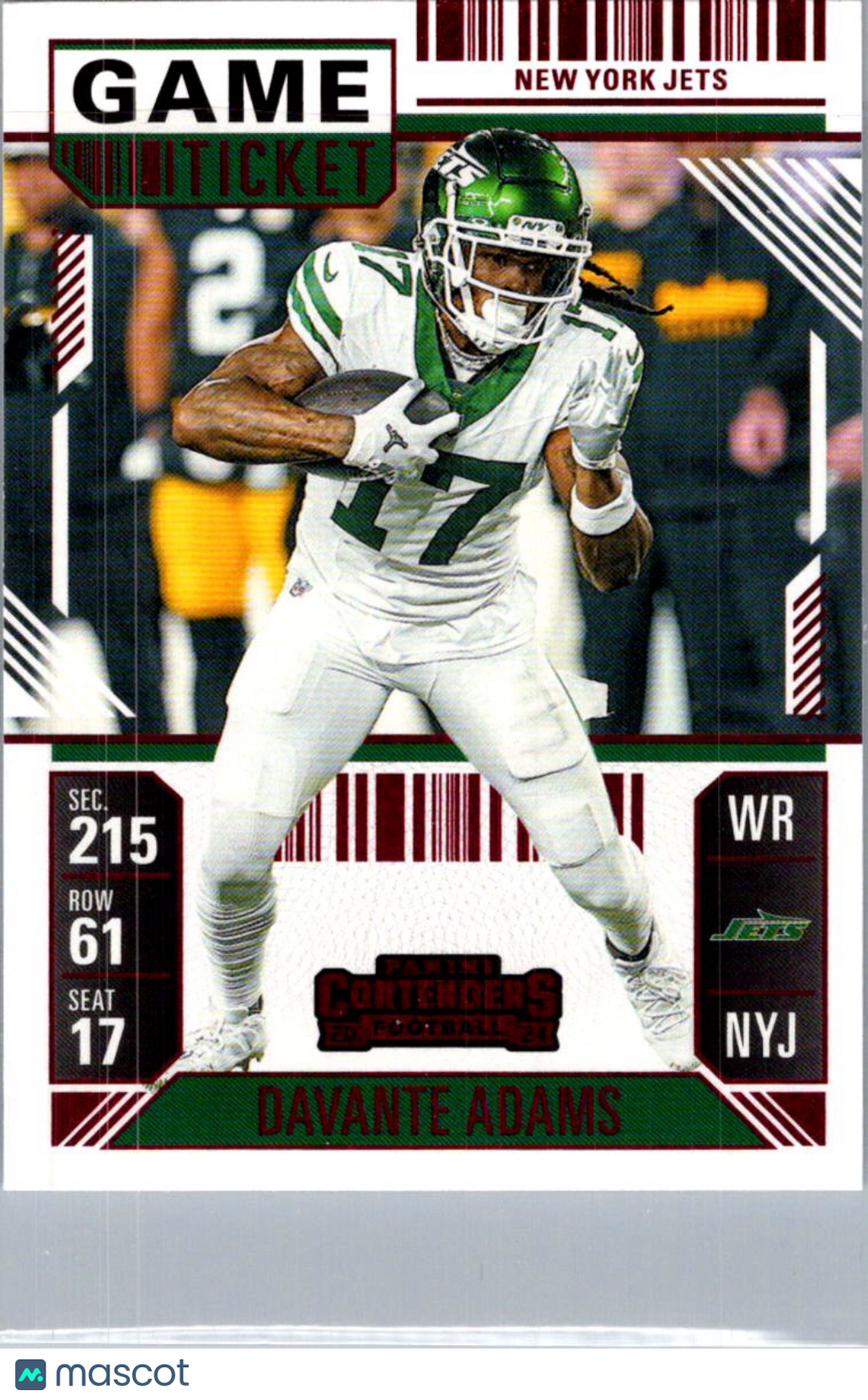 2025 Panini Contenders Football Davante Adams #54 Game Ticket