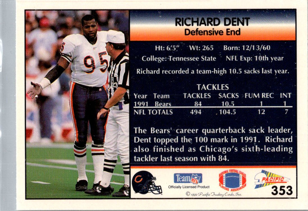 1992 Pacific Richard Dent #353