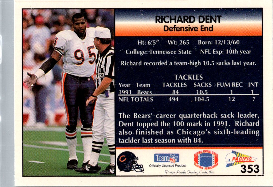 1992 Pacific Richard Dent #353