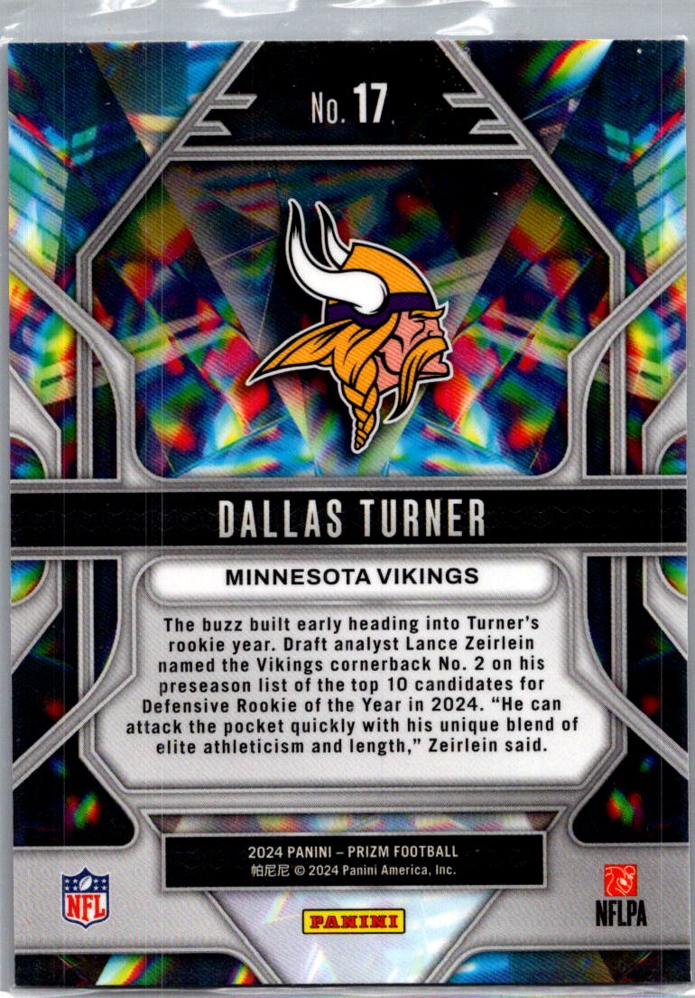 2024 Panini Prizm Football Prizmatic Dallas Turner #17 RC