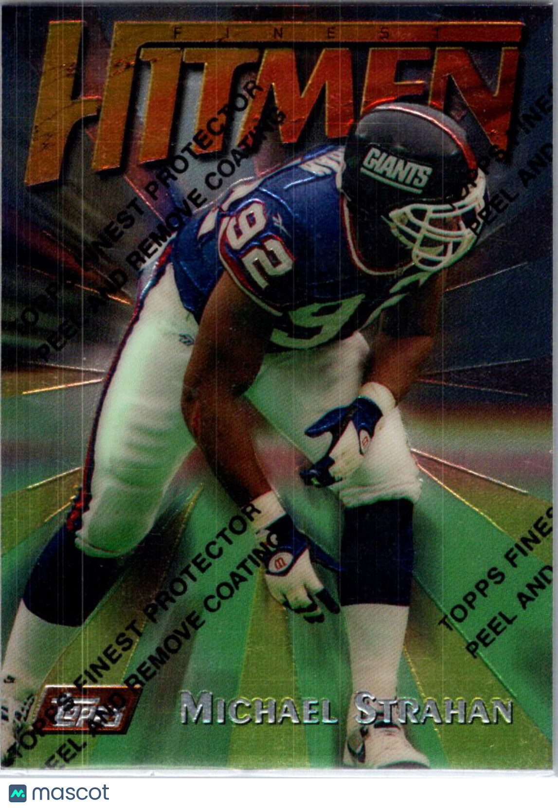 1997 Topps Finest Hitmen Michael Strahan #79 With Coating