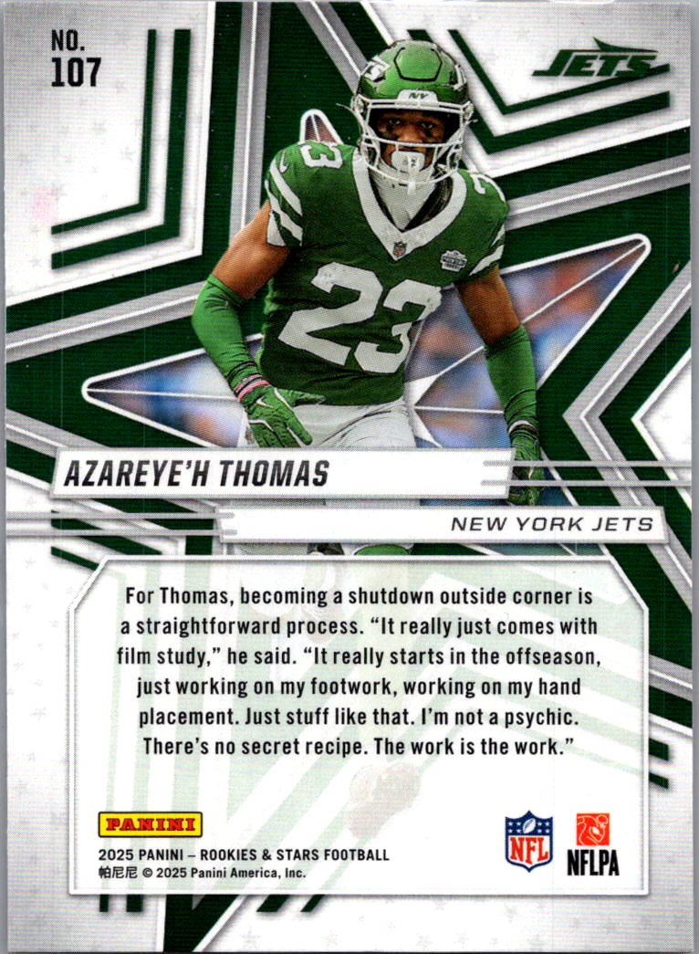2025 Panini Rookies & Stars Azareye'h Thomas #107 Red RC