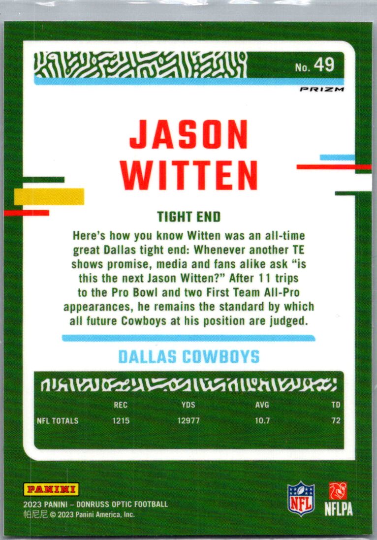 2023 Donruss Optic Jason Witten #49 Holo