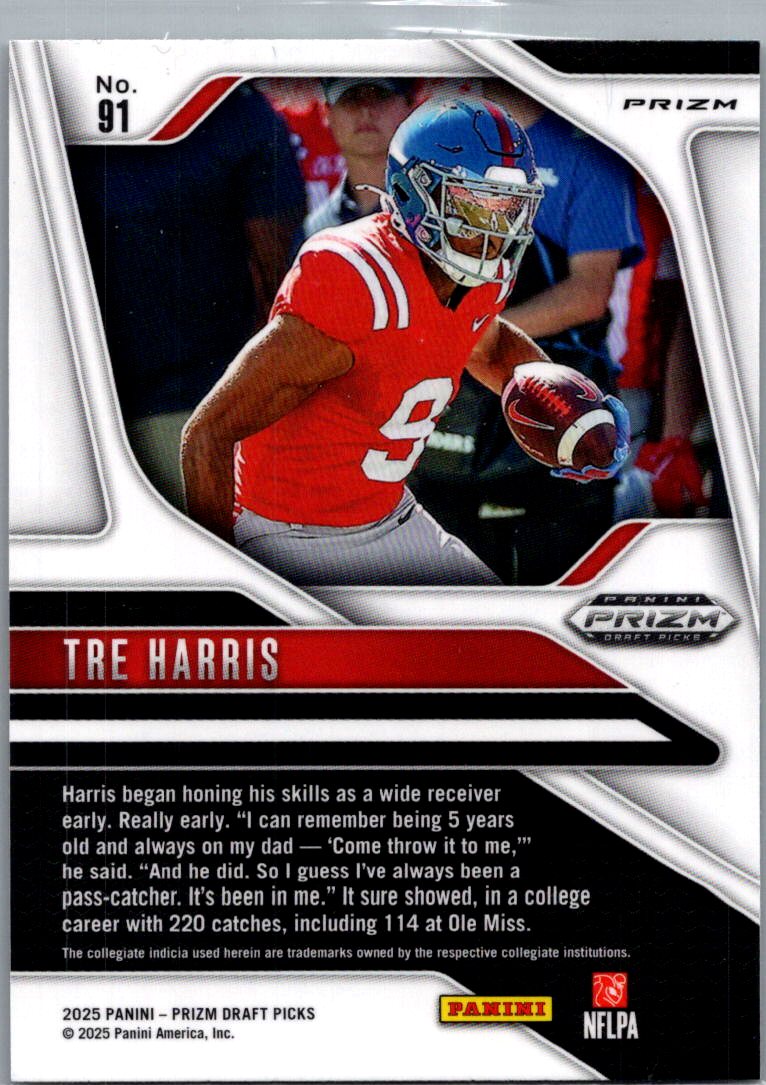 2025 Panini Prizm Draft Picks Tre Harris #91 Green RC