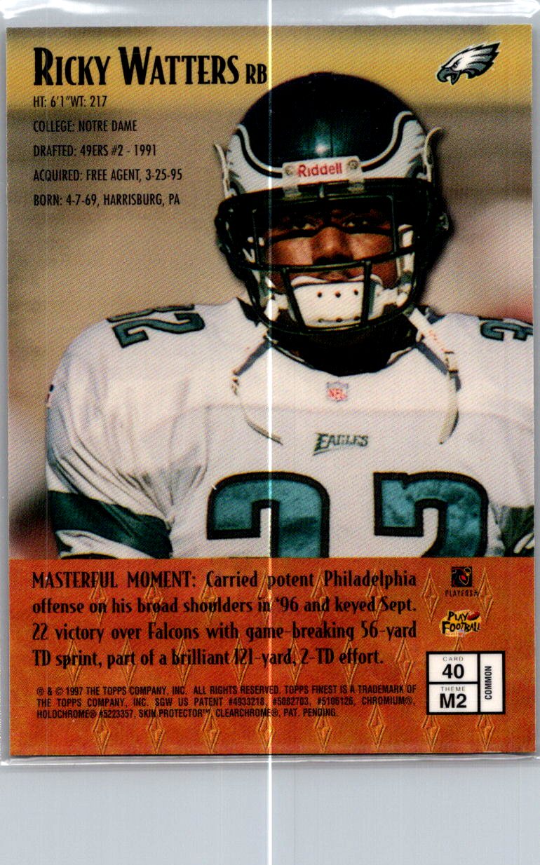 1997 Topps Finest Masters Ricky Watters #40 Bronze