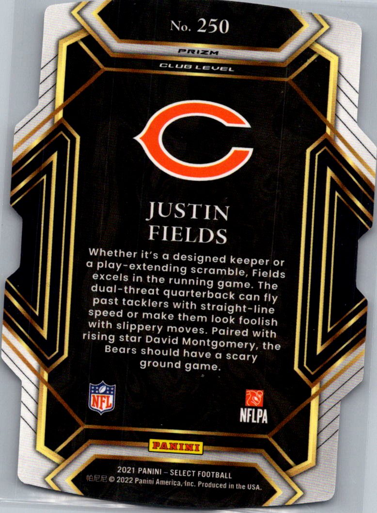 2022 Panini Select Justin Fields #250 Silver Prizm RC