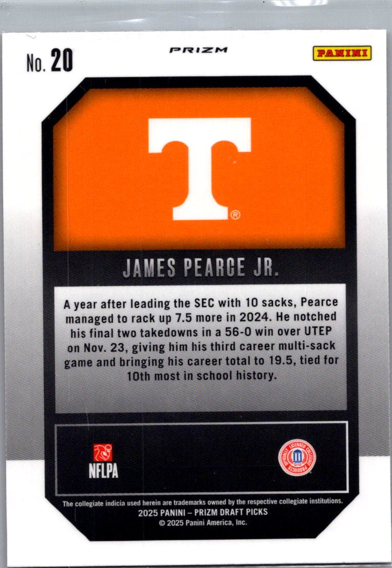 2025 Panini Prizm Draft Picks James Pearce Jr. #20 Red RC