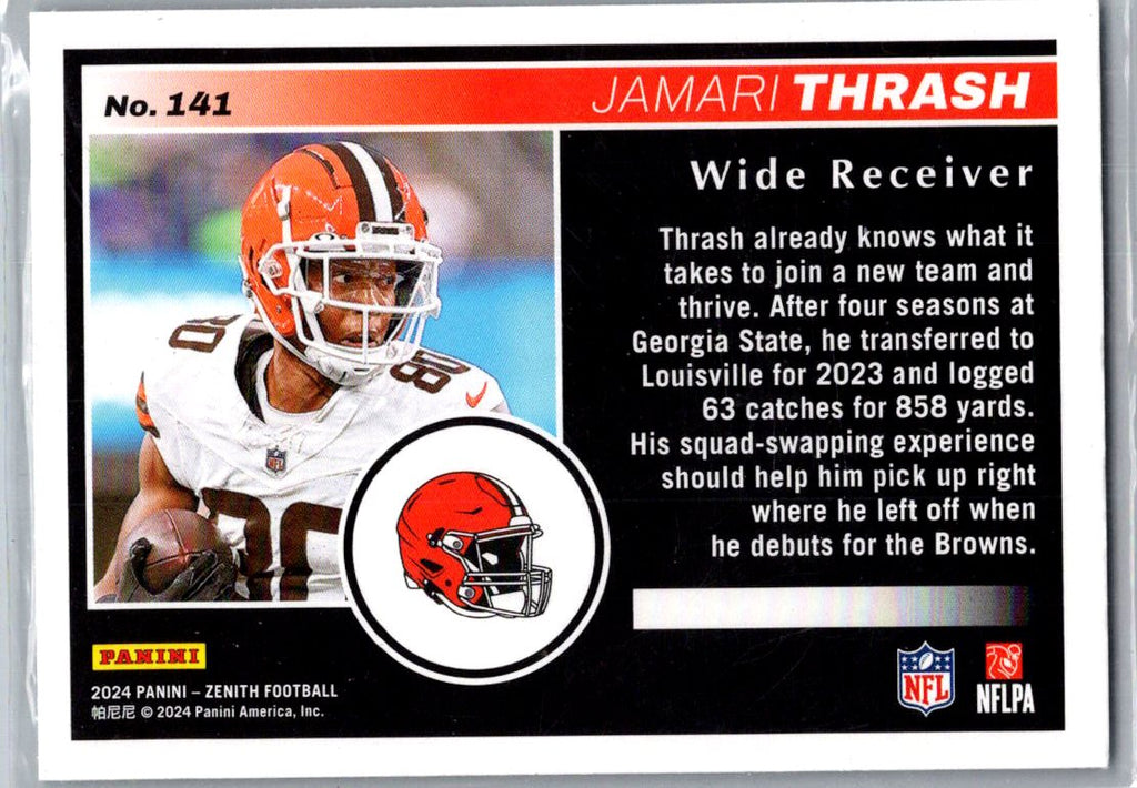 2024 Panini Zenith Football Jamari Thrash #141 Green RC