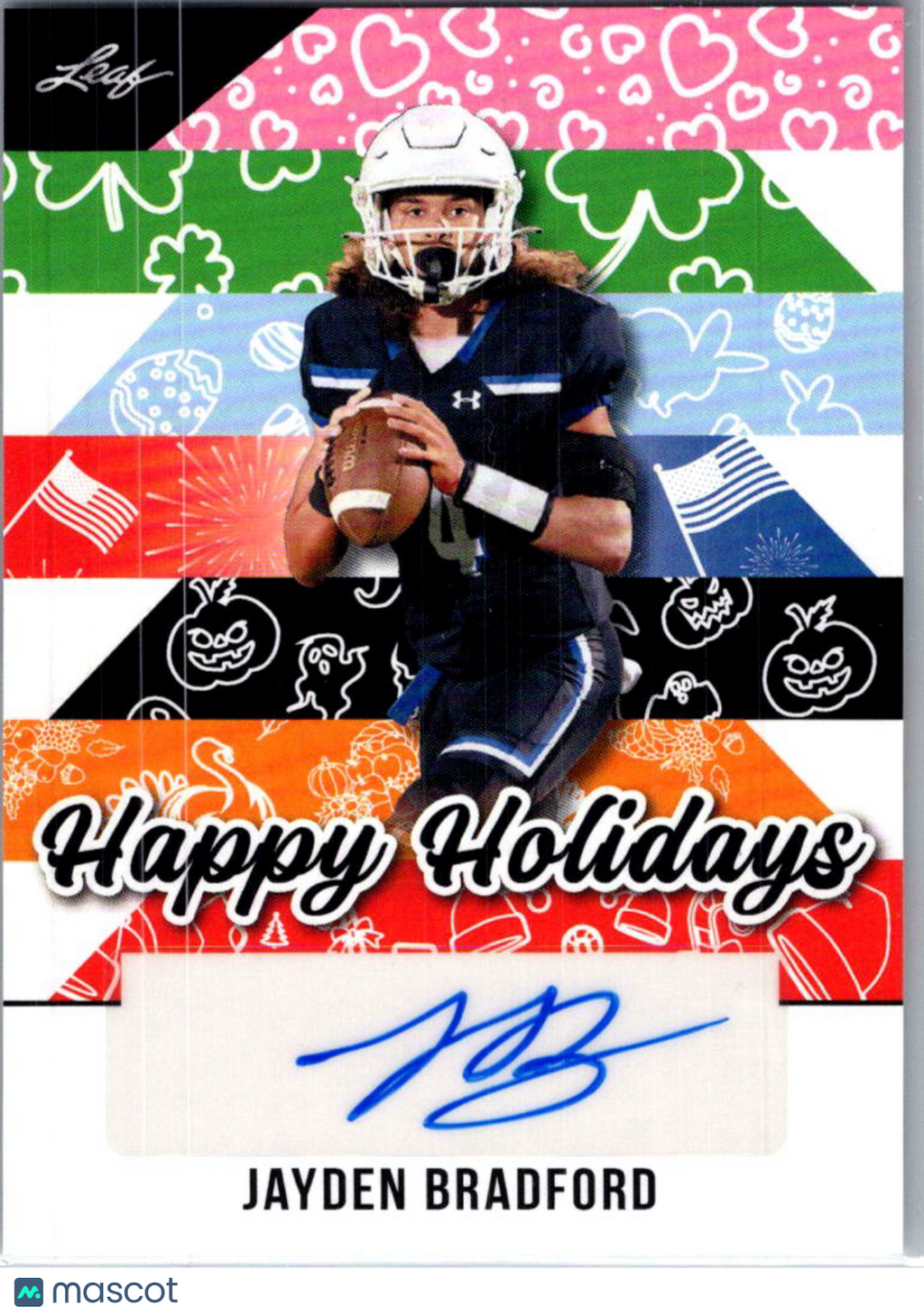 2025 Leaf Happy Holidays Jayden Bradford #BA-JB2 Auto