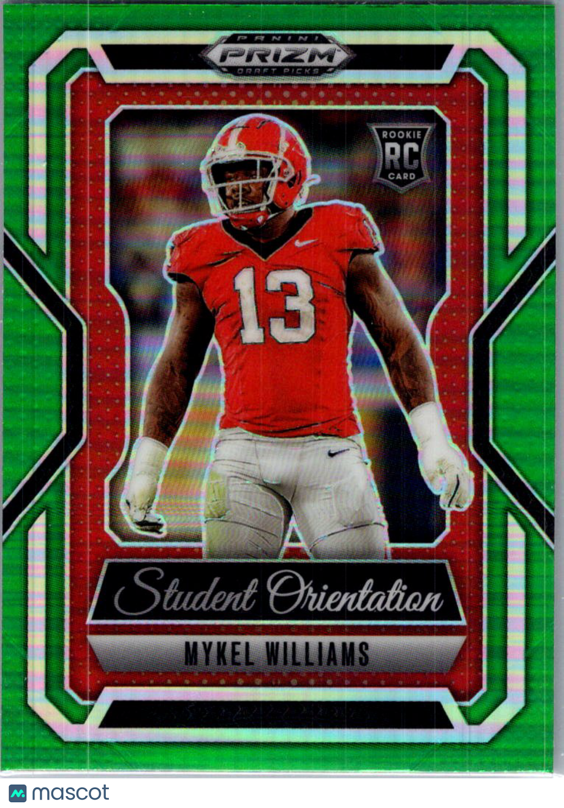 2025 Panini Prizm Draft Picks Student Orientation Mykel Williams #24 Green RC