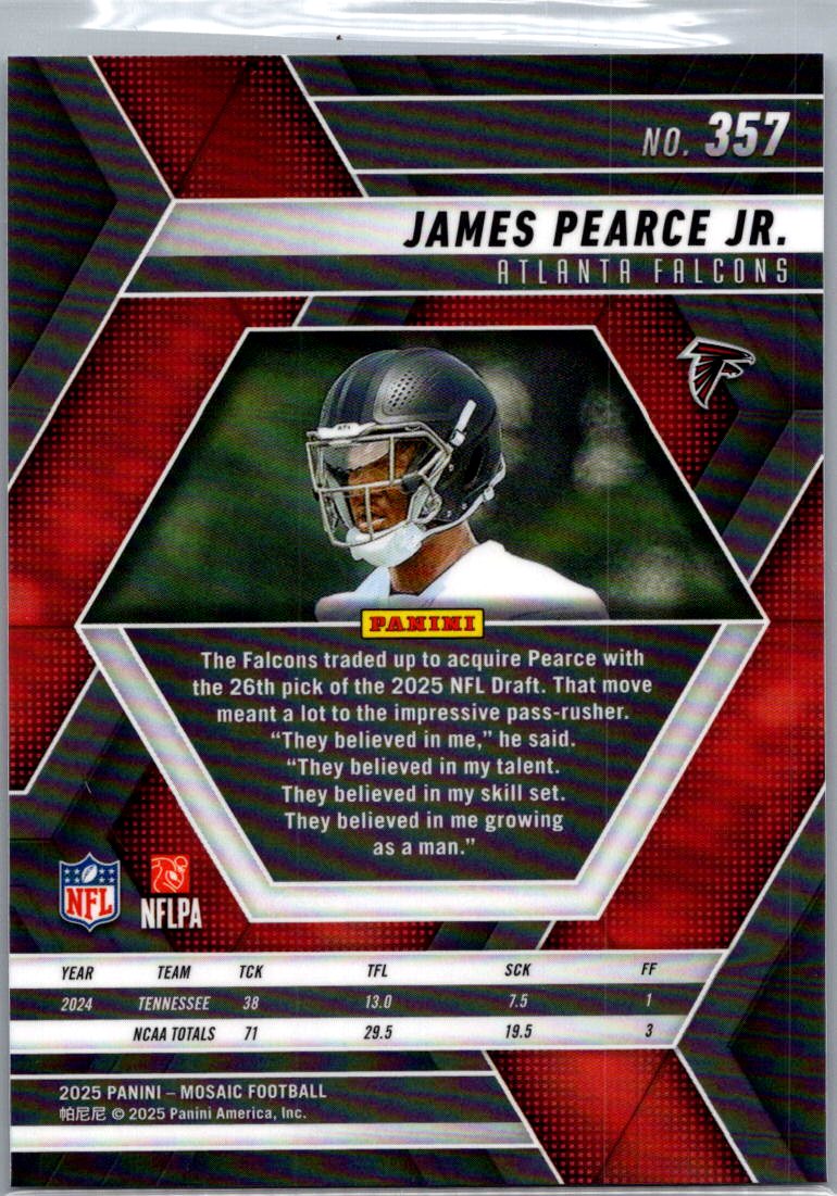 2025 Panini Mosaic Football James Pearce Jr. #357 RC
