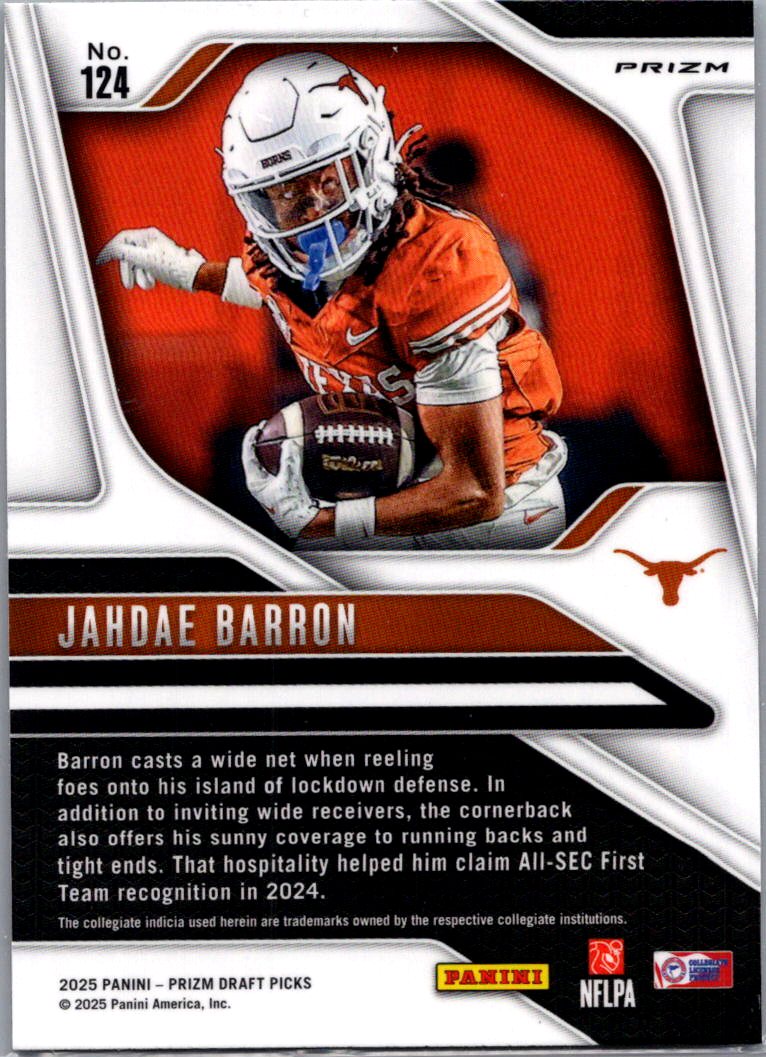 2025 Panini Prizm Draft Picks Jahdae Barron #124 Purple Wave RC