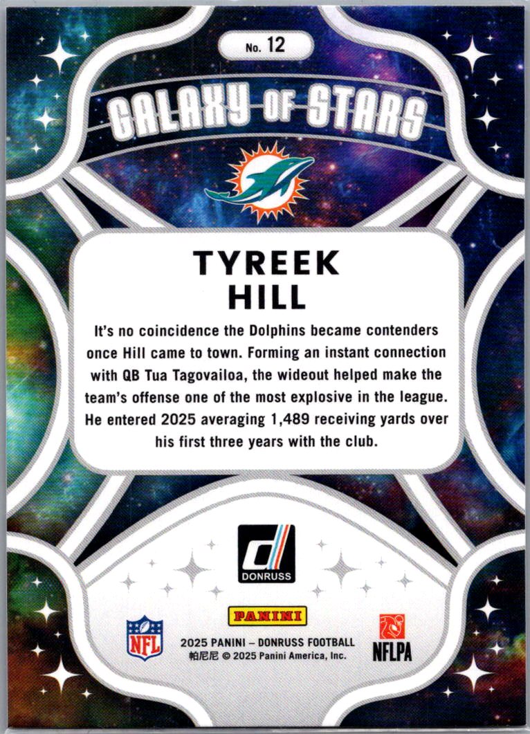 2025 Donruss Galaxy of Stars Tyreek Hill #12