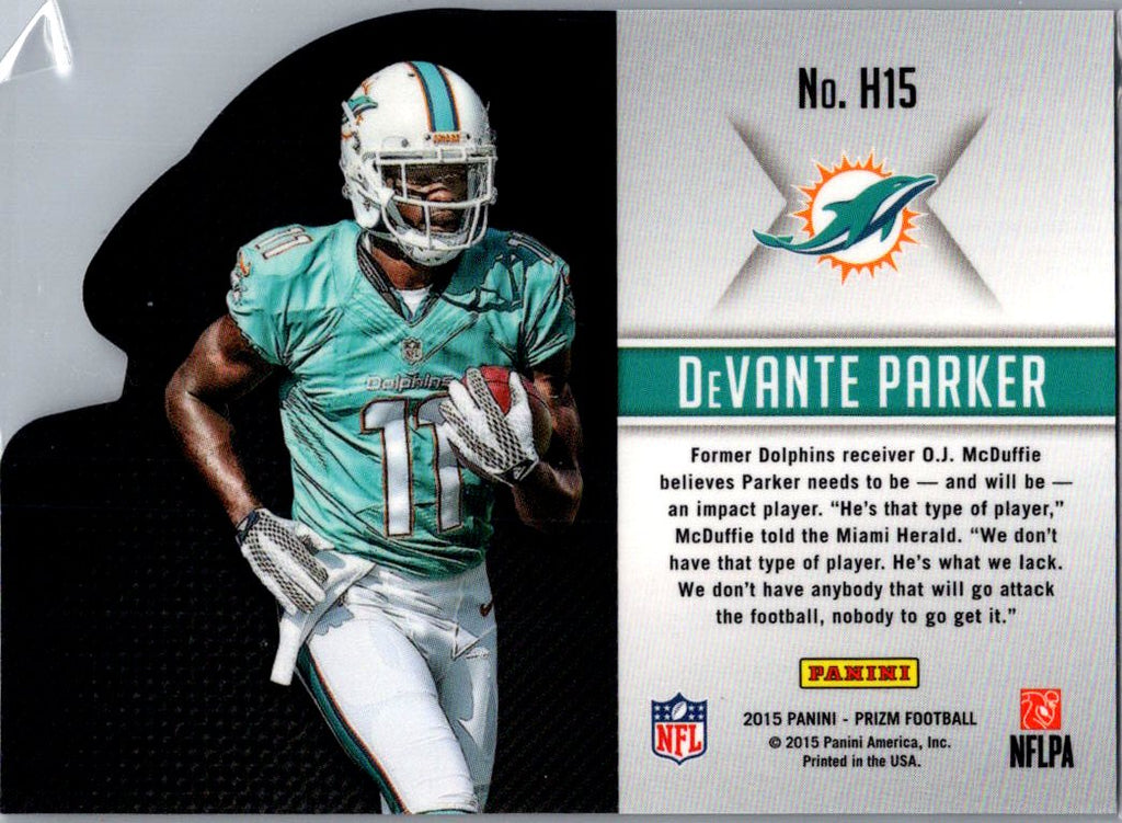 2015 Panini Prizm DeVante Parker #H15 Die Cut Helmet RC