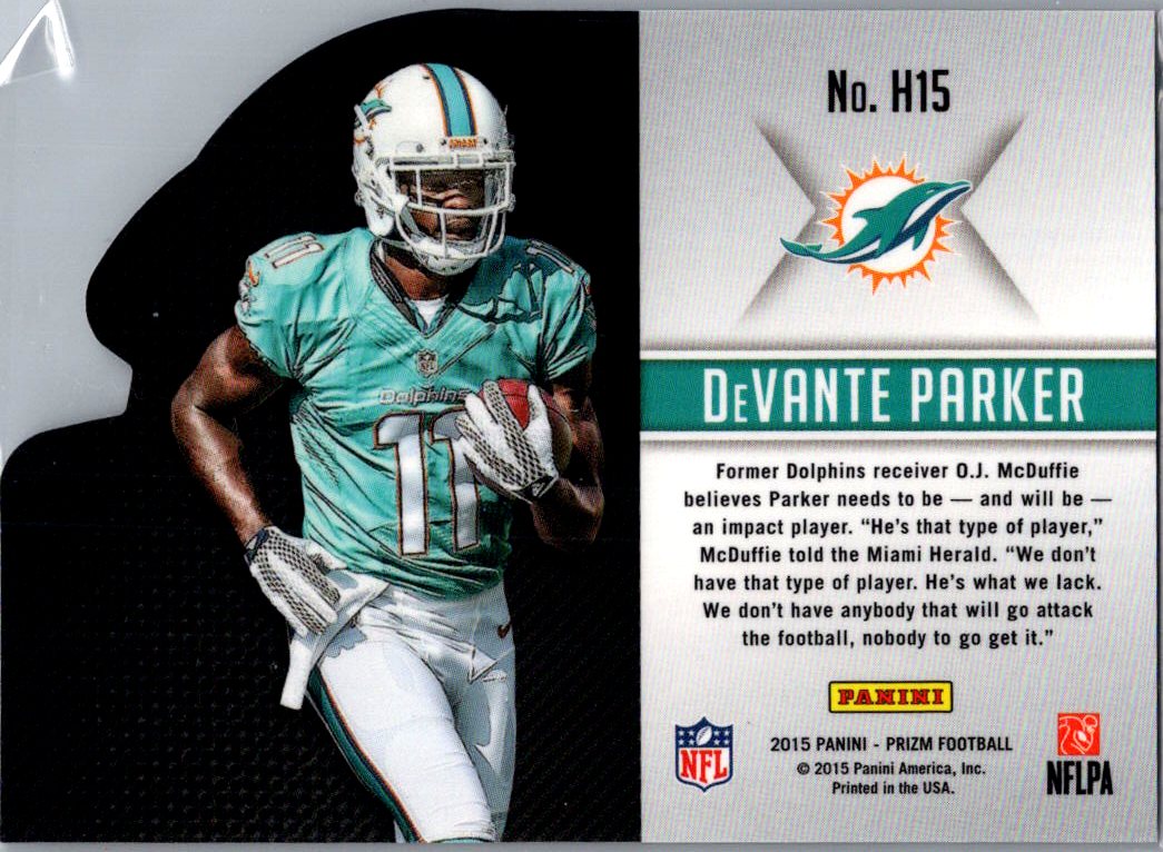 2015 Panini Prizm DeVante Parker #H15 Die Cut Helmet RC